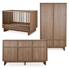 Kyo babykamer: bed 70 x 120 cm + commode XL + kledingkast