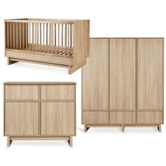 Kyo babykamer: bed 70 x 140 cm + commode + kledingkast XL