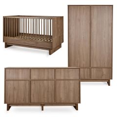 Kyo babykamer: bed 70 x 140 cm + commode XL + kledingkast