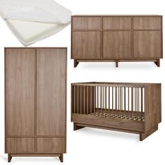 Kyo babykamer: bed 70 x 140 cm + matras + commode XL + kledingkast
