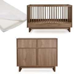 Kyo babykamer: bed 70 x 140 cm + matras + commode