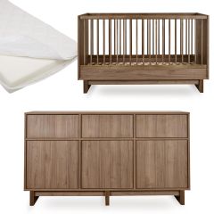 Kyo babykamer: bed 70 x 140 cm + matras + commode XL