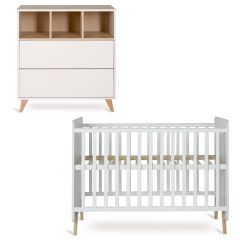 Loft babykamer: bed 60 x 120 cm + commode