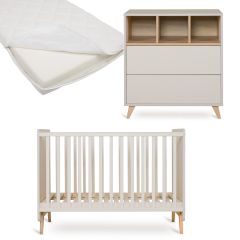 Loft babykamer: bed 60 x 120 cm + matras + commode