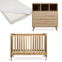Loft babykamer: bed 60 x 120 cm + matras + commode