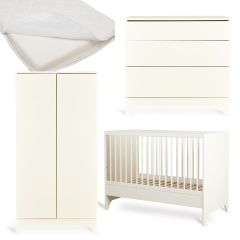 Tsugi babykamer: bed 60 x 120 cm + matras + commode + kledingkast