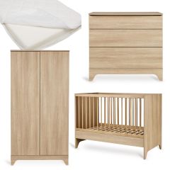 Tsugi babykamer: bed 60 x 120 cm + matras + commode + kledingkast