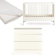 Tsugi babykamer: bed 60 x 120 cm + matras + commode