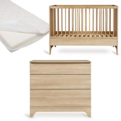 Tsugi babykamer: bed 60 x 120 cm + matras + commode