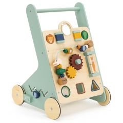 Houten dieren activiteiten duw- en loopwagen