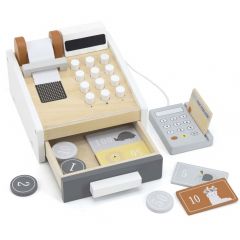Houten kassa met pinautomaat