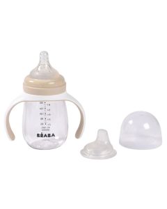 2-in-1 glazen meegroeifles 210 ml + siliconen hoes