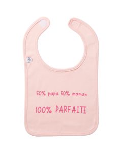 Bavoir à message "50% papa 50% maman"