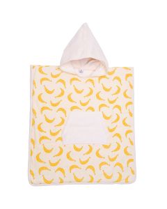 Badponcho met kap in bamboe badstof 3-5jaar