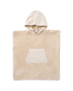 Badponcho met kap in bamboe badstof 3-5jaar