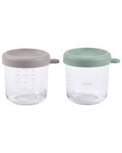 Set van 2 glazen bewaarpotjes 2 x 250 ml