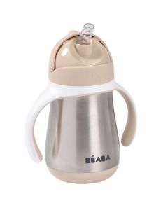 Drinkbeker met rietje inox 250 ml