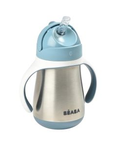 Drinkbeker met rietje inox 250 ml