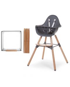 Pack Evolu 2 kinderstoel + set lange poten met voetensteun