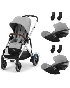 e-Gazelle S kinderwagen + 2 Cloud G i-Size autostoelen