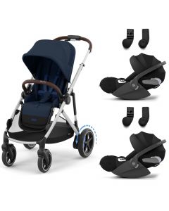 e-Gazelle S kinderwagen + 2 Cloud T i-Size autostoelen