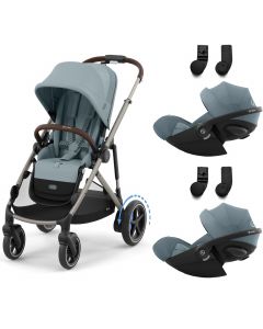 e-Gazelle S kinderwagen + 2 Cloud G i-Size autostoelen