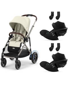 e-Gazelle S kinderwagen + 2 Cloud G i-Size autostoelen