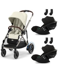 e-Gazelle S kinderwagen + 2 Cloud G3 i-Size autostoelen
