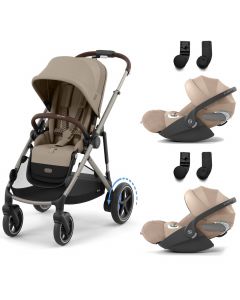 e-Gazelle S kinderwagen + 2 Cloud T i-Size autostoelen