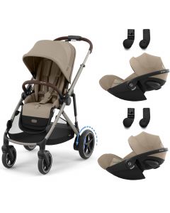 e-Gazelle S kinderwagen + 2 Cloud G i-Size autostoelen