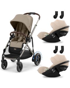 e-Gazelle S kinderwagen + 2 Cloud G3 i-Size autostoelen