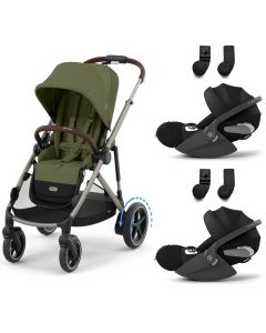 e-Gazelle S kinderwagen + 2 Cloud T i-Size autostoelen