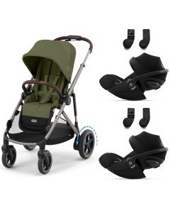 e-Gazelle S kinderwagen + 2 Cloud G i-Size autostoelen