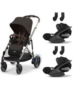 e-Gazelle S kinderwagen + 2 Cloud T i-Size autostoelen