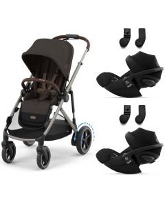 e-Gazelle S kinderwagen + 2 Cloud G i-Size autostoelen