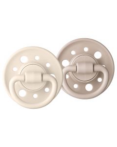 Set van 2 Gaia ronde rubberen fopspenen 0-6m