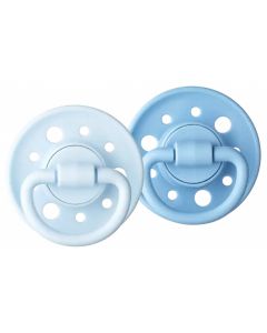 Set van 2 Gaia ronde rubberen fopspenen 0-6m