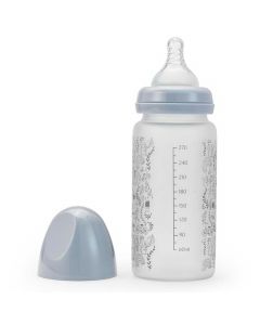 Glazen zuigfles + siliconen flesspeen 0m+ 250ml
