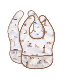Set van 2 waterdichte slabbetjes (6-24m)