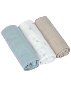 Set van 3 Swaddle & Burp hydrofiele doeken 80 x 80 cm