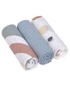 Set van 3 Swaddle & Burp hydrofiele doeken 85 x 85 cm