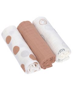 Set van 3 Swaddle & Burp hydrofiele doeken 85 x 85 cm