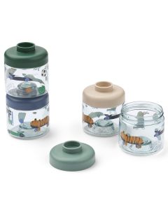 Set van 4 stapelbare Dominique snackboxen