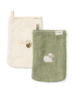 Set van 2 washandjes badstof