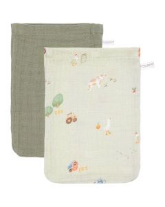 Set van 2 mousseline washandjes