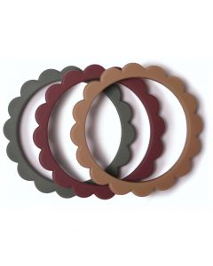 Bijtringen armband Bloem - 3 stuks
