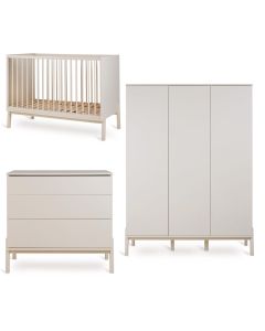 Ashi babykamer: bed 60 x 120 cm + commode + kledingkast XL 3 deuren