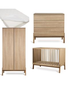 Ashi babykamer: bed 60 x 120 cm + matras + commode + kledingkast 2 deuren