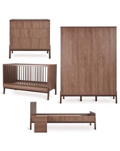 Ashi babykamer: bed 70 x 140 cm + commode + Junior kit + kledingkast XL 3 deuren