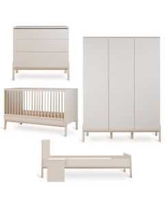 Ashi babykamer: bed 70 x 140 cm + commode + Junior kit + kledingkast XL 3 deuren